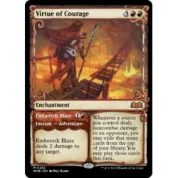 VIRTUE OF COURAGE (SHOWCASE) X4 Wilds Of Eldraine WOE Magic MTG MINT CARD - Image 1