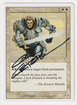 Signed Northern Paladin Proof MP 7th Edition Artist Carl Critchlow MTG Magic AP! - Image 1