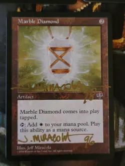 Marble Diamond (x3) - Mirage - MTG Magic - Signed by Artist and dated 1996/1998 - Image 2