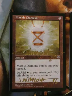 Marble Diamond (x3) - Mirage - MTG Magic - Signed by Artist and dated 1996/1998 - Image 3