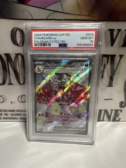 PSA 10 GEM MINT Charizard EX Black Star Promo Full Art Holo Pokemon Card #SVP074 - Image 1