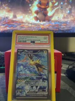 Zapdos EX 202/165 Sir Special Illustration Rare Mew Pokemon Card PSA 9 - Image 1