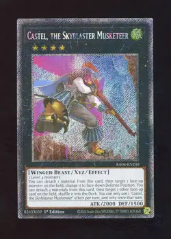 Platinum Secret Castel, the Skyblaster Musketeer RA04-EN230 NM 1st Ed. Yugioh - Image 1