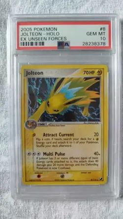 Pokemon Jolteon EX Unseen Forces Holo Rare #8 PSA 10 Gem Mint 2005 Card - Image 1