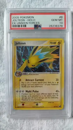 Pokemon Jolteon EX Unseen Forces Holo Rare #8 PSA 10 Gem Mint 2005 Card - Image 3