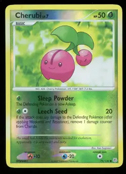 Cherubi 75/130 Reverse Holo Diamond & Pearl Base Set Pokemon Card - HP - Image 3