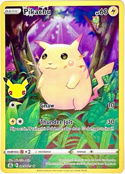 Pikachu 005/025 Celebrations HOLO RARE Full Art Pokemon Card TCG Nintendo NM+ - Image 3