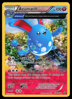 Azumarill (Alpha) 104/160 XY Primal Clash Reverse Holo Pokemon Card - Image 1