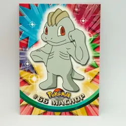 Machop #66 - Topps TV Animation Trading Card - Pokemon Card - EXC - Image 1