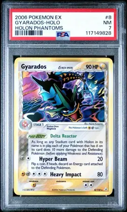 2006 Pokemon EX HOLON PHANTOMS #8 GYARADOS-HOLO PSA 7 - Image 1