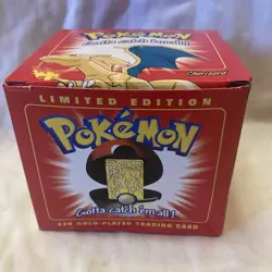 1998 NINTENDO  CHARIZARD LIMITED EDITION 23K GOLD PLATED TRADING CARD New Sealed - Image 8