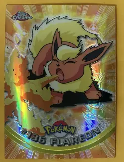 Topps Chrome #136 Flareon Pokemon Card Chrome Series 2 2000 - Image 7