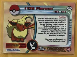 Topps Chrome #136 Flareon Pokemon Card Chrome Series 2 2000 - Image 9