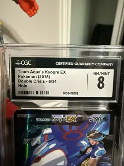 CGC 8 Team Aqua's Kyogre EX 2015 Double Crisis 6/34 Holo Pokemon Card - Image 5