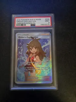 2019 POKEMON SUN & MOON UNBROKEN BONDS #209 FULL ART/GREEN'S EXPLORATION PSA 9 - Image 1