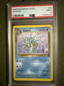 Pokemon TCG Seadra Fossil Card 42/62 Unlimited PSA Graded 9 - Image 1