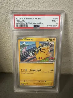 2024 Pokemon Pikachu SVP EN PSA 9 World Championships #190 - Image 1