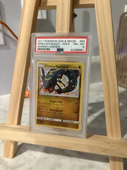 Pokemon Card Shining Rayquaza 56/73 Holo Shining Legends PSA 8 NM-MT - Image 1