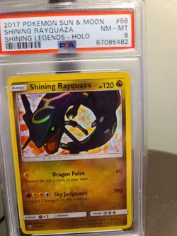 Pokemon Card Shining Rayquaza 56/73 Holo Shining Legends PSA 8 NM-MT - Image 1