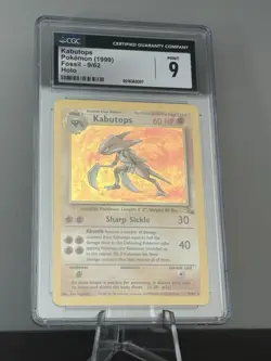 1999 Pokemon Kabutops 9/62 Fossil Unlimited Holo CGC 9 Mint - Image 1