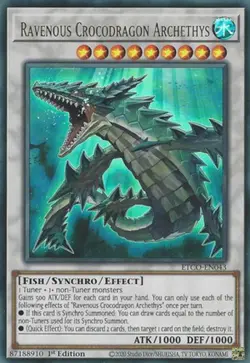 Lightly Played Ravenous Crocodragon Archethys - ETCO-EN043 - Ultra Rare - 1st Ed - Image 1