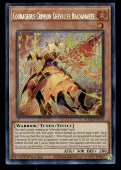 Yugioh Courageous Crimson Chevalier Bradamante BLMR-EN014 Secret Rare 1st Ed NM - Image 1