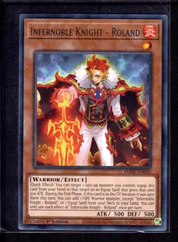 Yu-Gi-Oh! Infernoble Knight - Roland #AMDE-EN050 1st Edition Near Mint - Image 1