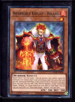 Yu-Gi-Oh! Infernoble Knight - Roland #AMDE-EN050 1st Edition Near Mint - Image 3