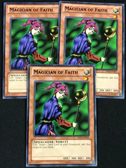 YUGIOH MAGICIAN OF FAITH BP02-EN005 RARE X3 (NM) - Image 1
