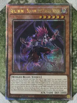 YuGiOh BLACKWING - SIMOON THE POISON WIND Quarter Century Secret Rare RA01-EN012 - Image 2