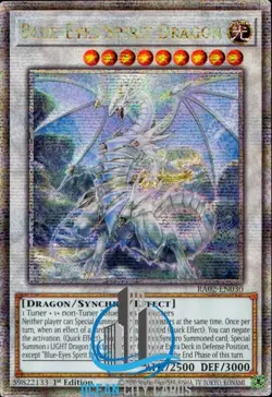 Yugioh Blue Eyes Spirit Dragon Quarter Century Rare RA02-EN030 - Image 1