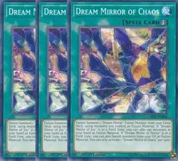 Yugioh - Dream Mirror of Chaos x 3 - 1st Edition NM - Plus Free Holographic Card - Image 1