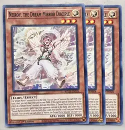 3x Yugioh Neiroy, the Dream Mirror Disciple BLVO-EN026 Common NM - Image 1
