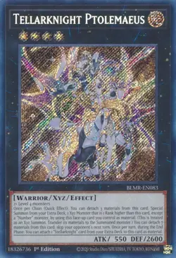 Yu-Gi-Oh! Tellarknight Ptolemaeus - BLMR-EN083 - Quarter Century Rare 1st NM - Image 2
