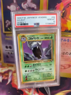 Pokemon Card Japanese Vending expansion sheet 1998 glossy PSA 10 Golbat - Image 1