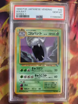 Pokemon Card Japanese Vending expansion sheet 1998 glossy PSA 10 Golbat - Image 2