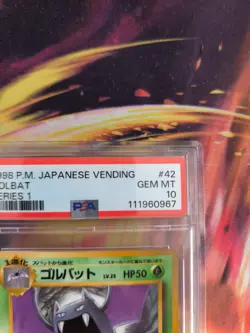 Pokemon Card Japanese Vending expansion sheet 1998 glossy PSA 10 Golbat - Image 4