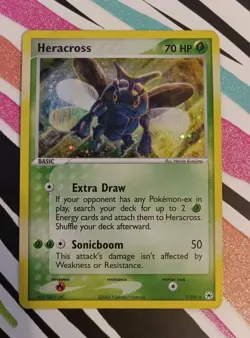 PokÃ©mon TCG Heracross EX Hidden Legends Holo Card 7/101 Rare (2004) - Image 1