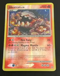 PokÃ©mon TCG Heatran Reverse Holo Rare Card 3/99 Arceus 2009 - NM - Image 1
