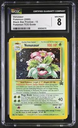 CGC 8 Venusaur 2000 Black Star Promos 13 Holo Pokemon Card psa - Image 1