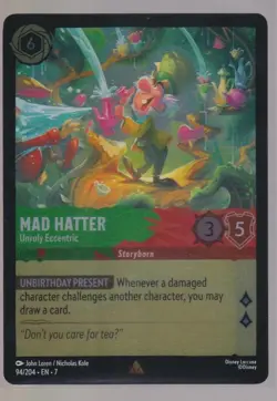 Lorcana Mad Hatter Unruly Eccentric 94/204 Foil Archazia's Island Trading Card - Image 1