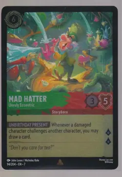 Lorcana Mad Hatter Unruly Eccentric 94/204 Foil Archazia's Island Trading Card - Image 4