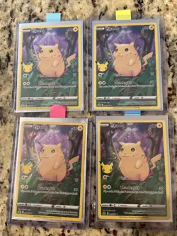 Pokemon 25th Anniversary Pikachu Gnaw Thunder Jolt 5/25 - lot of 4 🔥 - Image 2