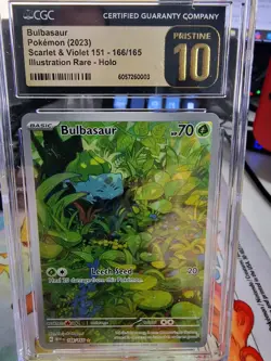 Bulbasaur Pokemon Scarlet & Violet 151 - 166/165 IR CGC 10 Pristine - Image 1