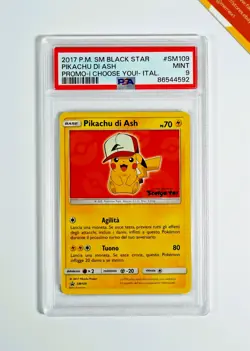 Pokemon PSA 9 Pikachu Di Ash #SM109 I Choose You! Promo 2017 Italiano - Image 1