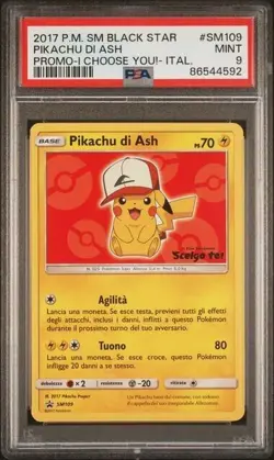Pokemon PSA 9 Pikachu Di Ash #SM109 I Choose You! Promo 2017 Italiano - Image 5