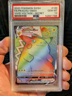 Pokemon Vivid Voltage Pikachu VMax Rainbow Secret Rare 188/185 PSA 10 Gem MT 🔥 - Image 1