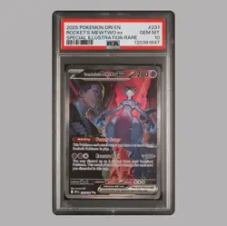 2025 Team Rocket's Mewtwo ex Pokemon Destined Rivals SIR 231/182 PSA 10 GEM MINT - Image 1
