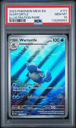 2023 POKEMON MEW EN-151 #171 WARTORTLE ILLUSTRATION RARE PSA 10 - Image 1