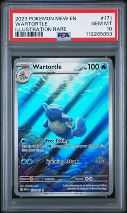 2023 POKEMON MEW EN-151 #171 WARTORTLE ILLUSTRATION RARE PSA 10 - Image 3